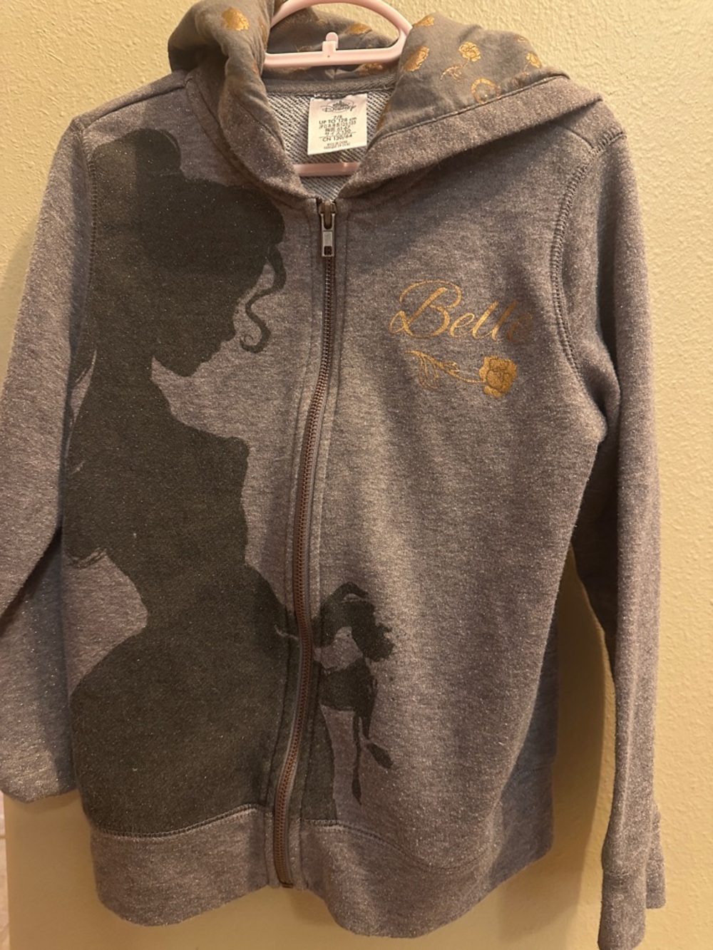 Disney zip up never worn. Beauty and the Beast. Size 7/8.